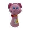 En lyserød brilleholder, der forestiller en gris.