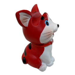 En brilleholder, der ligner en rød kat, til opbevaring af briller.