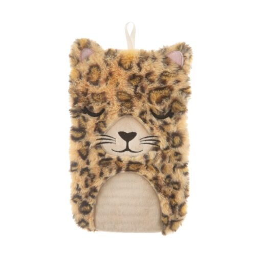 Leopard Love varmedunk fra Sass & Belle formet som en leopard i honning- og sandfarver.