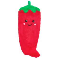 Rød varmedunk formet som chili fra Sass & Belle med blødt betræk og gummi-varmedunk.