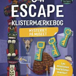 Forsiden af Escape Klistermærkebog: Mission Tomahawk – En spændende opgavebog med et museum som baggrund, der indeholder gåder og klistermærker.