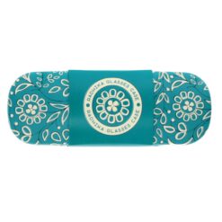 Tyrkis brilleetui med mønster fra Rex London.