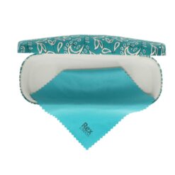 Tyrkis brilleetui med mønster fra Rex London.