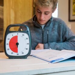 Time Timer Plus Pause Charcoal sort laesning