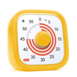 Gul Visuel timer til børn med cirkler. Fra Brain Stream.