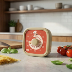 Gul Visuel timer til børn med kokke-tema. Fra Brain Stream. Tutto Bene