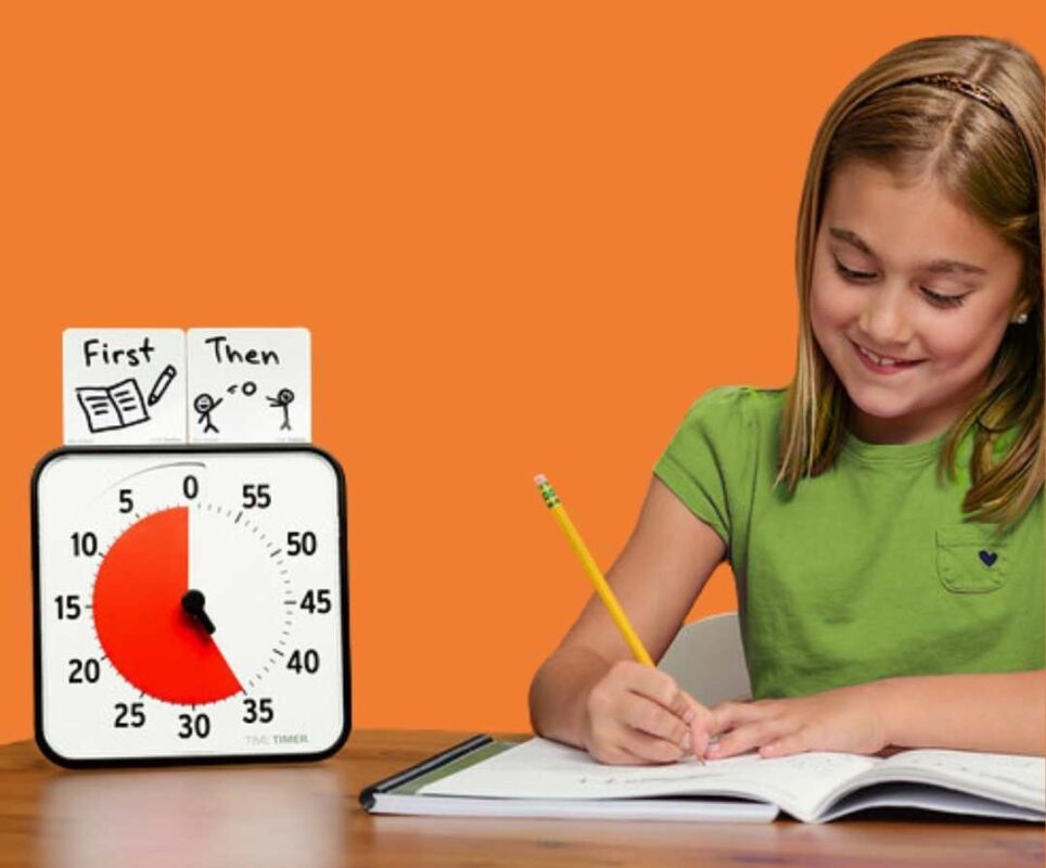 Banner time timer brugssituation mobil. Visuel timer til skole, hjem og institution.