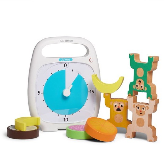 Time Timer Plus 20 minutter. Med legetøj.