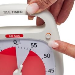 Time Timer Plus hvid med pauseknap.