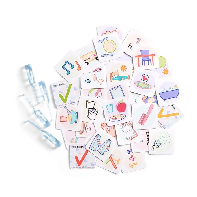Time Timer Visual Scheduler. Piktogrammerne.